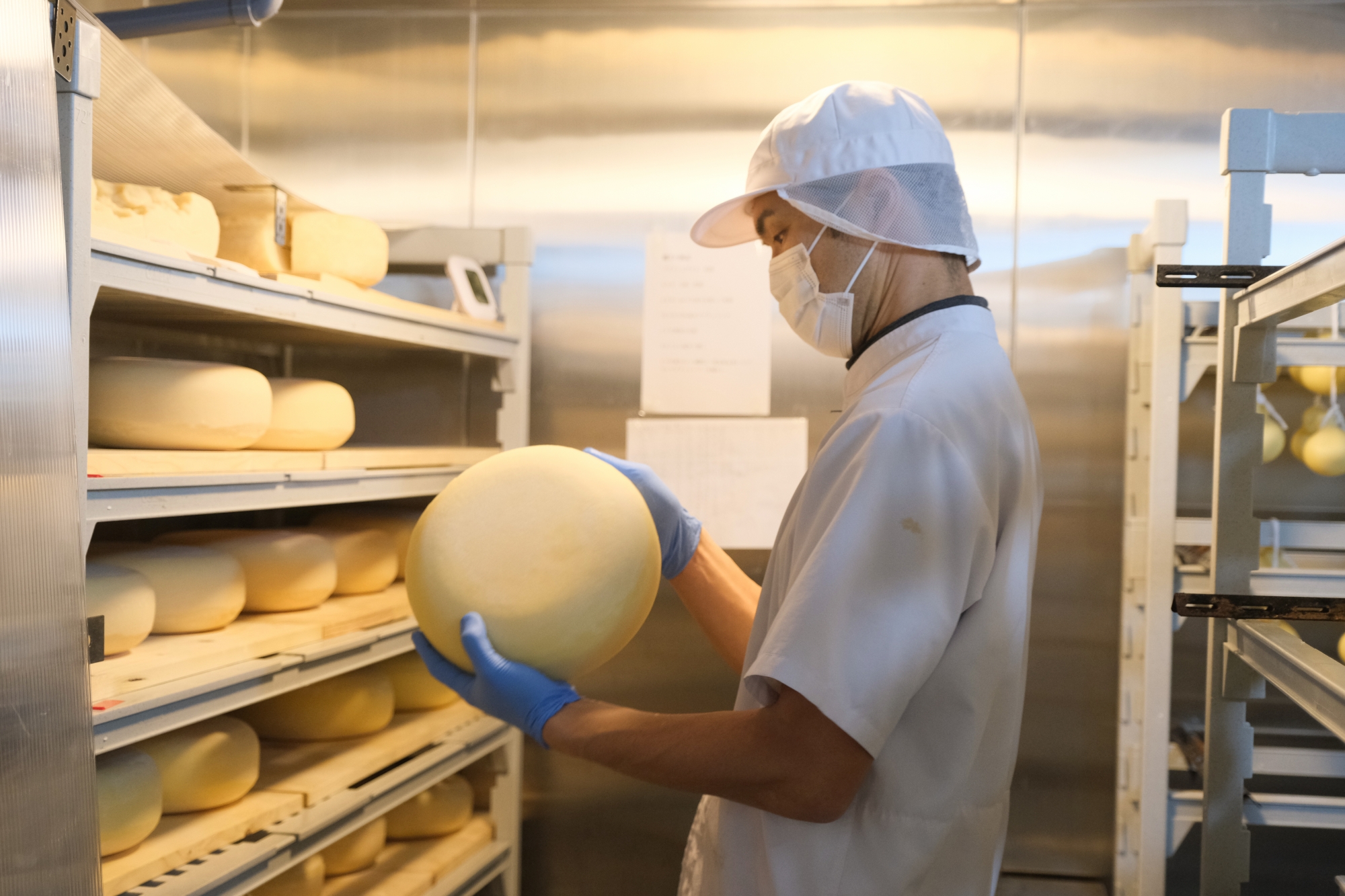 【チーズ工房「乳ぃーずの物語。」では、生乳はもちろん、副材料にも庄原産を用いています。】
