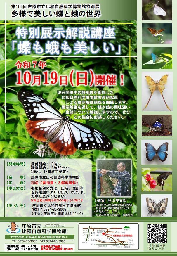 特別展示解説講座『蝶も蛾も美しい』